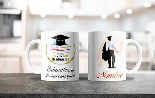 Taza Personalizada Graduación con nombre y curso modelo hombre
