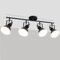 HiBay LED Deckenstrahler 4 Flammig E27 Deckenleuchte Schlafzimmer Vintage Schwarz-Weiß Deckenlampe Wohnzimmer Schwenkbar Max. 60 Watt Ohne Leuchtmittel