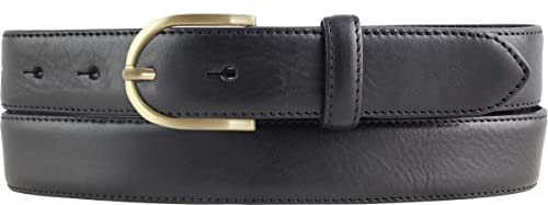 BELTINGER Hochwertiger Damengürtel aus Vollrindleder mit goldener Gürtelschließe 3,0 cm | Bombierter Ledergürtel Damen 30mm | Damen-Gürtel made in Italy