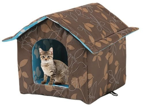 MUYYIKA Cat House for Outdoor Winterproof Waterproof Weatherproof Cat Cave Pet House Soft Warm Pet House Outdoor Dog Cave with Removable Cushion