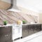 Arcondo Küchenrückwand Spritzschutz Selbstklebend mit Motiv Edelstein in Creme Folie Eco Glanz 250 x 70 cm