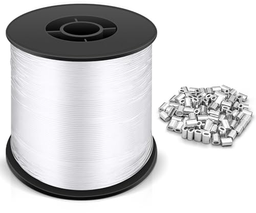 Kisvic Hilo de nailon de 200 m, cordón de nailon extremadamente fino y resistente a roturas, 0,8 mm, transparente, banda elástica para pulseras, para colgar, hilo invisible, decoración para