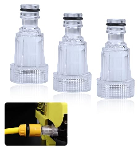 Kasoud Pressure Washer Hose Connector, 3PCS Plastic Pressure Washer Inlet Filter Water Filter, Hose Connector for Pressure Washer, 3/4 Inch Garden Hose Connection, Suitable for Garden Home Connectors