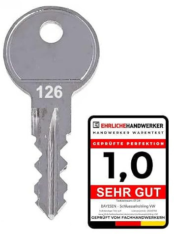 Ersatzschlüssel Kompatibel mit VW Volkswagen Code 040 - Hochwertiger Ersatz Schlüssel für Dachboxe, Skiboxen und Fahrradträger - Schlüsseldienst