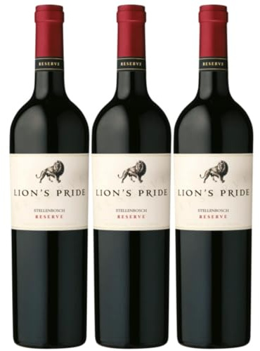 Lion's Pride Reserve Stellenbosch Rotwein Trocken Südafrika inkl. FeinWert E-Book (3 x 0.75l)