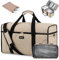 LOVEVOOK Reisetasche Weekender Damen, Große Öffnung Kliniktasche Geburt Wasserdicht Handgepäck Reise Tasche Travel Duffle Bag, Krankenhaustasche Sporttasche für Flugzeug Sport Gym, Beige