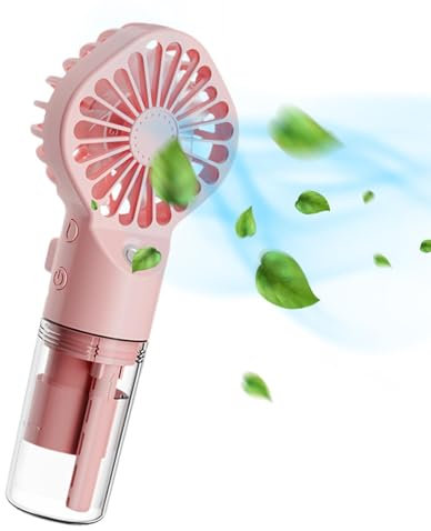 Ventilateur à main – Ventilateur à main – Ventilateur de voyage – portable portable à main rechargeable avec réservoir d'eau portable – Vitesse réglable, ventilateur personnel USB pour voyage