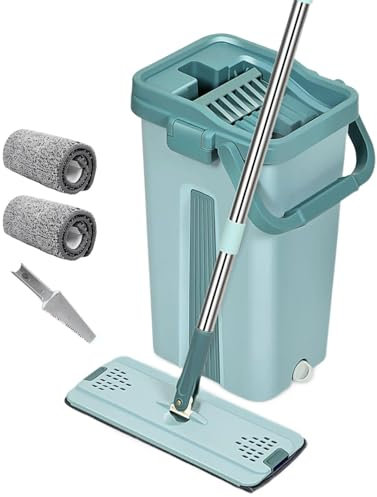 Trapeador para Pisos - Trapeador y balde a Mano alzada, Balde para trapeador doméstico | Trapeador doméstico Manos Libres Ajustable, portátil de Limpieza de Pisos, trapeador Que Ahorra Espacio