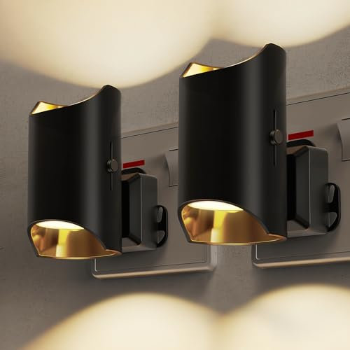 LOHAS-LED Night Light Plug in Wall, Dimmable Night Lights, Dusk to Dawn Sensor, 0-100LM, Plug in Night Light, 3000K Warm White, Modern Nightlights Compact for Hallway Bedroom Stair Bathroom[2 Pack]