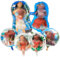 6 Stück Luftballon Kinder Geburtstag Kit Cartoon-Charaktere Party Folienballons Große Größe Mehrfarbig Folienballons für Mädchen Kinder Geburtstagsdeko