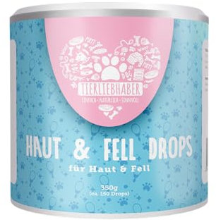 TIERLIEBHABER – Haut- & Fell Drops – Natürlicher Support für glänzendes Fell und gesunde Haut – Funktionale & leckere Hundesnacks mit Biotin und Vitamin E – (350g | ca. 150 Drops)