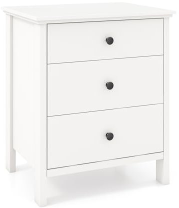 RELAX4LIFE Nachttisch Holz, Nachtschrank mit 3 Schubladen, Beistelltisch für Schlafzimmer Wohnzimmer Arbeitszimmer, Nachtkommode Nachtkonsole Beistelltisch, 56 x 45 x 66 cm ()