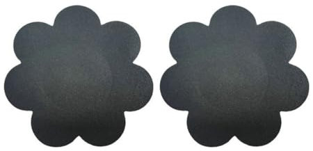 Anevous 20 Paar Nippel Covers Damen, Satin Nipple Patches Selbstklebend, Einweg Unsichtbare Nippelabdeckung, Atmungsaktiv Brust Aufkleber Nippel Cover Pads für Frauen,Schwarz 7 cm