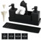 Mapille Set Distributeur de Savon de Cuisine, Distributeur de Liquide Vaisselle, Organisateur Evier Cuisine, avec Éponge, Brosse et Tapis de Drainage, pour Évier de Cuisine, Noir