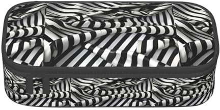 Modisches, funktionales Federmäppchen, Zebra-ähnlicher Druck, praktische Aufbewahrung für den täglichen Gebrauch, Make-up, Toilettenartikel