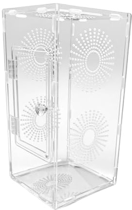 Springende Spinne, kleines Reptilien-Terrarium, 30 x 15 x 15 cm, vollständig transparentes Gehäuse, sicheres belüftetes Design, kompakte Größe, ideal für Kinder, Erwachsene, Teenager, Mädchen