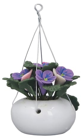 plplaaoo Miniaturpuppenhauspflanzen realistische Mini -Ton hängen Phalaenopsis Blumenmodell Dekoration für 112 Skala Dollhouse Home Decor