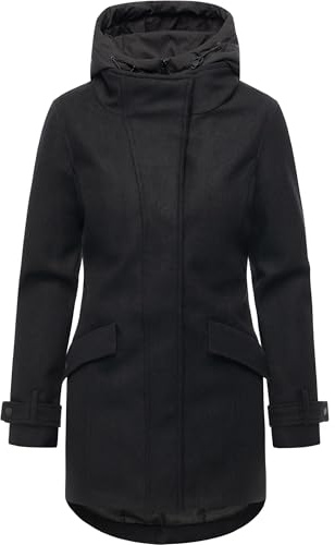 Ragwear Damen Winter-Kurzmantel Petuja Felt YOUMODO in Wollmantel-Optik | Länge: hüftlang | Wärmegrad 2 von 3 – wärmende Wattierung | wasserdicht (4.000 mm) und atmungsaktiv (4000)