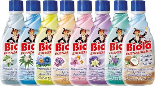 BIOLA' Essenza Assoluta, Set di 6 Profumatori Ultraconcentrati per Bucato, Fragranze Assortite, Ammorbidente IN OMAGGIO UN FAVOLOSO ACCESSORIO