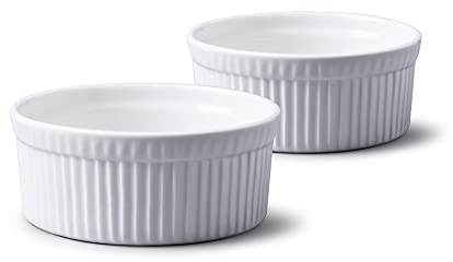 WM Bartleet & Sons 1750 TSET38 Set of 2 Traditional Porcelain Ramekins 11.5cm Diameter– White