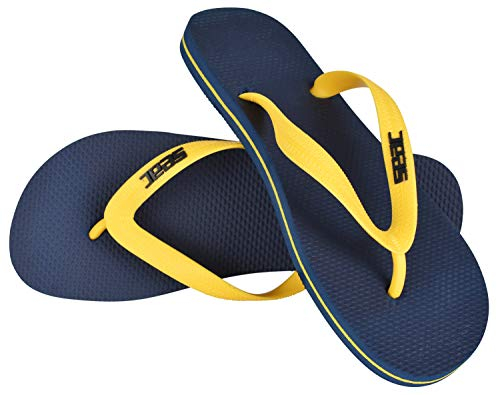 Seac Ohau, Gummi-Zehentrenner für Meer, Pool, Strand und Boot, Blau Gelb, 47/48 EU