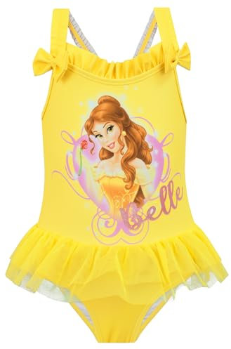 Disney Principessa Ragazze La Bella e la Bestia Costume da Bagno One Piece Belle Costume da Bagno Giallo 3-4 Anni