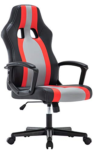 IntimaTe WM Heart Ergonomischer Gaming Stuhl, Hochverstellbarer Computerstuhl, Bürostuhl aus Kunstleder 360 Grad drehbar, Schreibtischstuhl 150kg Belastbarkeit (Rot)