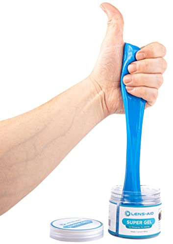 Lens-Aid Gel Nettoyant: Pate adhésif pour Le Nettoyage, Idéal pour Le Clavier, Ordinateur, Appareil Photo, Nettoie rainure, Interstice, Fente, Bouton, Évent de Voiture (Bleu)
