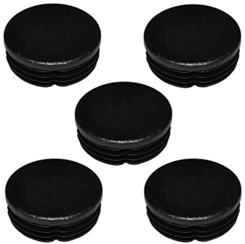cyclingcolors 5x Bouchon embout de tube rentrant rond noir plastique cache trou pied de chaise table meuble outillage (Ø35mm)
