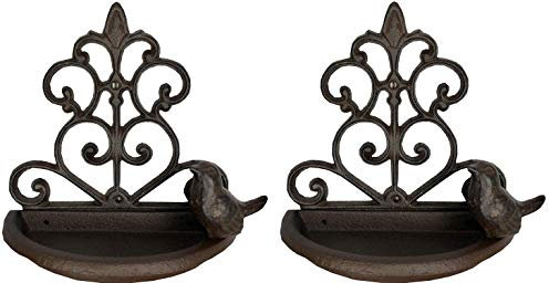 Selections Cast Iron Wall Mounted Bird Feeder (Pack of 2)