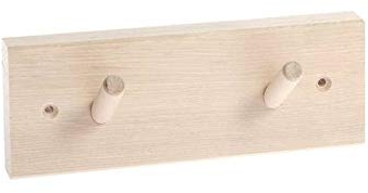 Unbekannt Iris Hantverk Garderobenleiste aus Holz mit zwei Haken, 19,1 cm