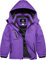 GEMYSE Mädchen Skijacke wasserdicht Winterjacke winddicht Fleece Schneeanzug warm mit Kapuze für Outdoor(Lila,128-134)