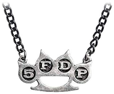 Five Finger Death Punch Pendant Necklace Knuckle Duster Logo offiziell Metallic One Size