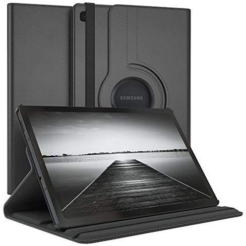 EAZY CASE - Tablet Hülle für Samsung Galaxy Tab S6 Lite Schutzhülle 10.4 Zoll Smart Cover Tablet Case Rotationcase zum Aufstellen Klapphülle 360° drehbar mit Standfunktion Tasche Kunstleder Schwarz