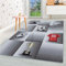 HomebyHome Kurzflor Kinderteppich für Jungen und Mädchen 100 x 150 cm Grau Fussball Design - Waschbarer Teppich Extra Weich und Antiallergen - Teppich für Kinderzimmer, Babyzimmer und Spielzimmer