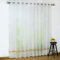 CORLIF Voile Gardine mit Ösen transparenter Vorhang mit Satinband Design Schals Fenster Vorhänge Orange BxH 300x100cm 1er Pack