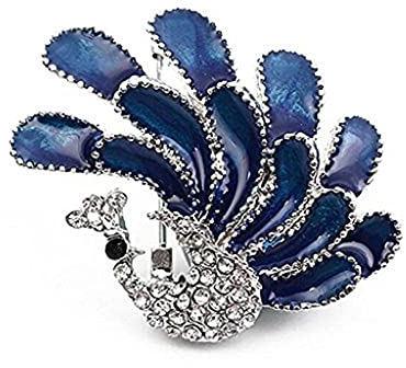 Broche Femmes Corsage Bleu Mariage De Paon Mariée Broche Hommes Robe Broche Écharpes Châle Clip Sac Ornement De Noël Cadeau Durable et Utile