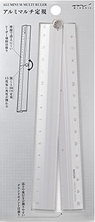 Midori 42285006 Aluminium-Multi-Lineal, 30 cm, Silber A