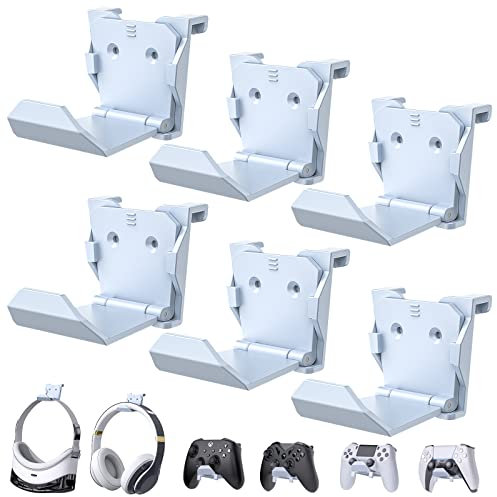 Controller Wall Mount Holder for PS5/PS4//Switch Controller, Adhesive Controller Holder PS5 Headset Stand for PS5 Console, Headphone Hanger Wall Mount Hook for Universal Accessories Controller