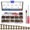 Glarks Chicago - Set di 110 rivetti in pelle con punzone e cacciavite, in 6 misure, M5 x 4/5/6/8/10/12 mm, per rilegatura a bottone Chicago (bronzo nero)