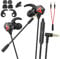 BraveKoi In Ear Kopfhörer, Gaming Headset mit Dual-Mikrofon, Headphones mit Kabel 3,5 mm, Lärmminderung, Stereo-Bassleistung, Gaming-Kopfhörer für Phone, PS4, PS5, Xbox, PC, Laptop (Schwarz)