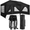 TOOLUCK Pavillon 3x6m Faltpavillon Wasserdicht Stabil Winterfest Faltbar Partyzelt UV-Schutz Pop Up Pavillon mit 6 Seitenteilen & 1 Tragetasche für Outdoor-Aktivitäten Gartenpartys, Schwarz