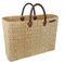 NATUREHOME Schilfrohrtasche XL 54x39x21cm - besonders großer handgeflochtener Shopper aus natürlichem Schilfblatt mit praktischen Griffen aus hochwertigem Ziegenleder - leicht, stabil und vielseitig