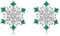EVER FAITH Damen Ohrstecker 925 Sterling Silber Zirkonia Winter Snow flake Schneeflocke Stud Ohrringe Grün Silber-Ton