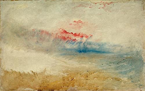 GerRit Leinwandposter ohne Rahmen, 58 x 90 cm, roter Himmel über einem Strand von Joseph Mallord William Turner