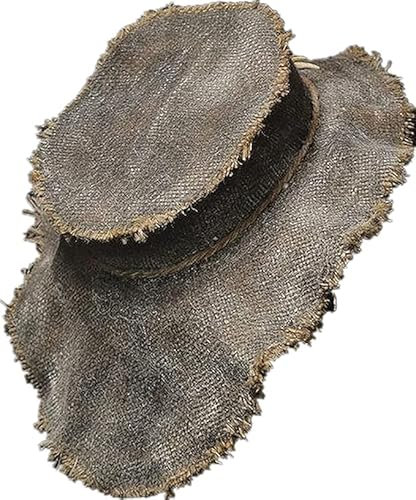 Disfraz de espantapájaros espeluznante para Halloween, disfraz de calavera aterradora, arpillera, fiesta, cosplay, disfraz de zombi, bruja, mago, sombrero de demonio