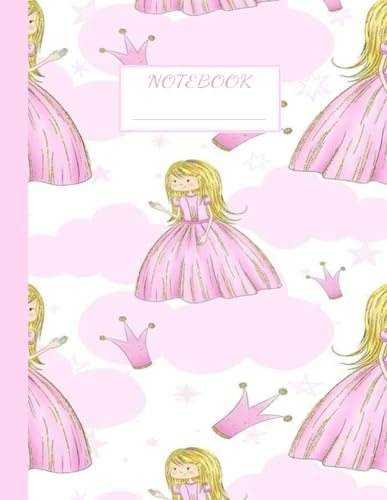 princess notebook: pink princess notebook for girls 100 Pages, 8.5 x 11.