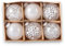 6er Set edle XXL Weihnachtskugeln Ø 8cm in Weißer-Farbe Weihnachtsbaum Kugeln Christbaumkugeln Weihnachts-Deko Christbaum-Schmuck (Variante 1)