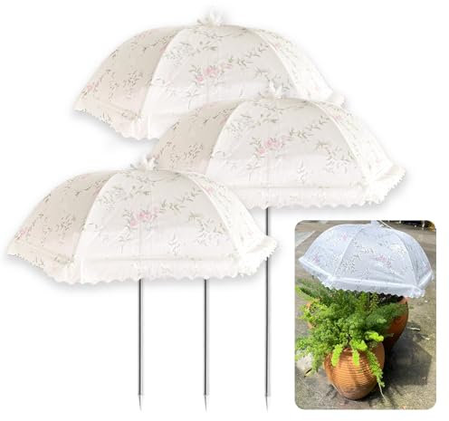TIMSO 3-Pack Adjustable Plant Shade Umbrellas for Outdoor Gardens – Sun Protection for Plants, Potted Plants, and Garden Beds