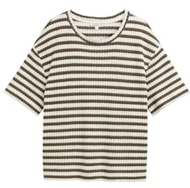 TOM TAILOR Denim Damen Boxy Fit Sweatshirt mit Streifenmuster